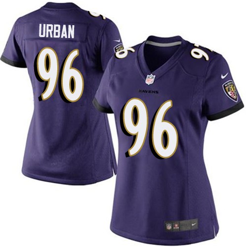 Women's Elite Brent Urban Nike Jersey Purple Home - #96 NFL Baltimore Ravens